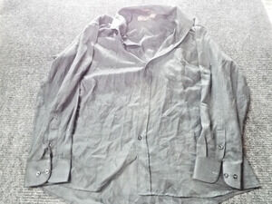 Henri Picard Dress Shirt Mens 17.5 34/35 Black Solid Classic Fit Long Sleeve